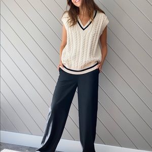 Aritzia Sunday Best Winston Sweater Vest - whisper white/classic navy